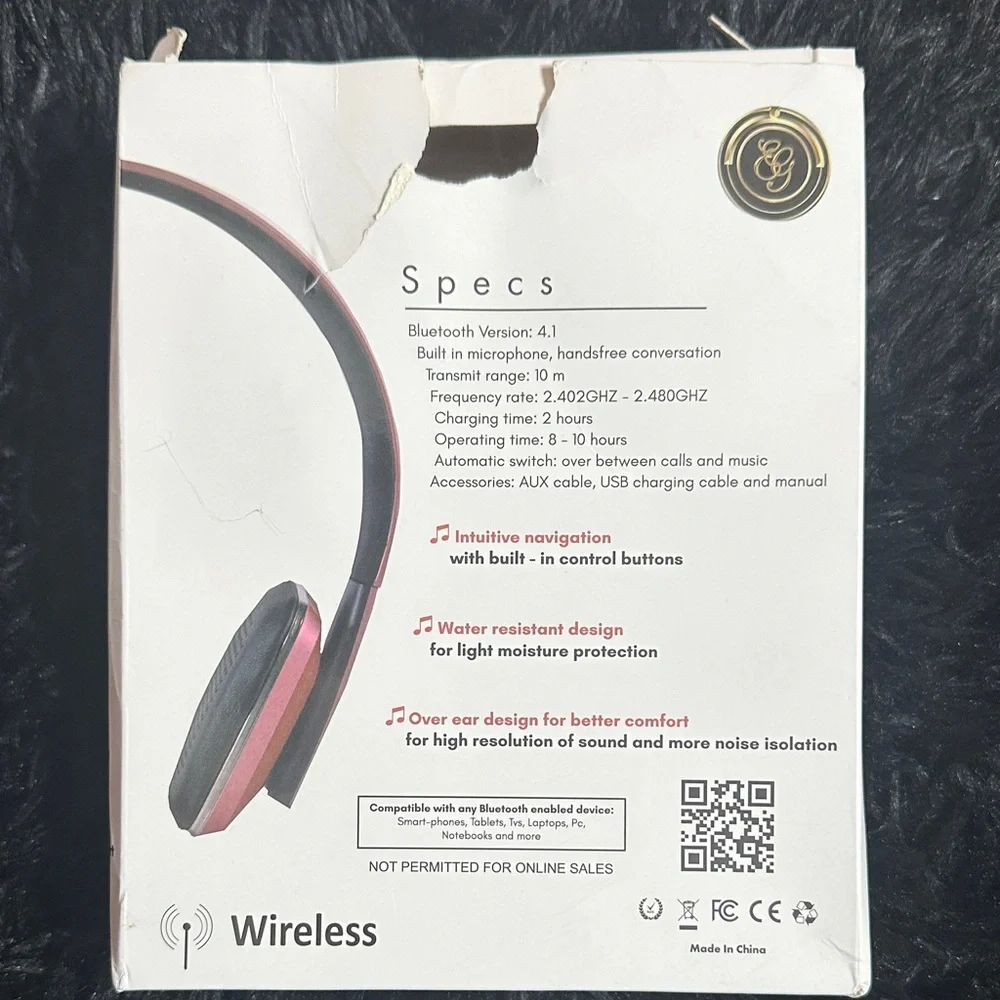 E.G. Audio Wireless Headphones- Rose Gold